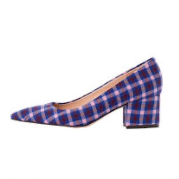 NWT Jcrew pointed block heel pumps in plaid - Picture 10 of 14